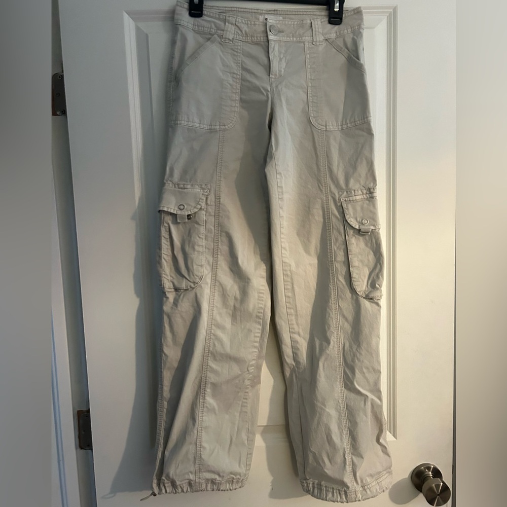 Garage Tan Cargo Parachute Pants sz 25 with Utility Design